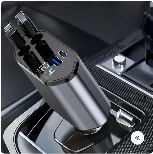 4 IN 1 Retractable Car Phone Charger